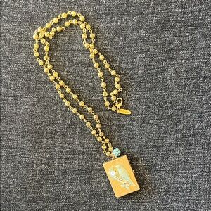 Lenora Dame Gold Bird Photo Locket Necklace